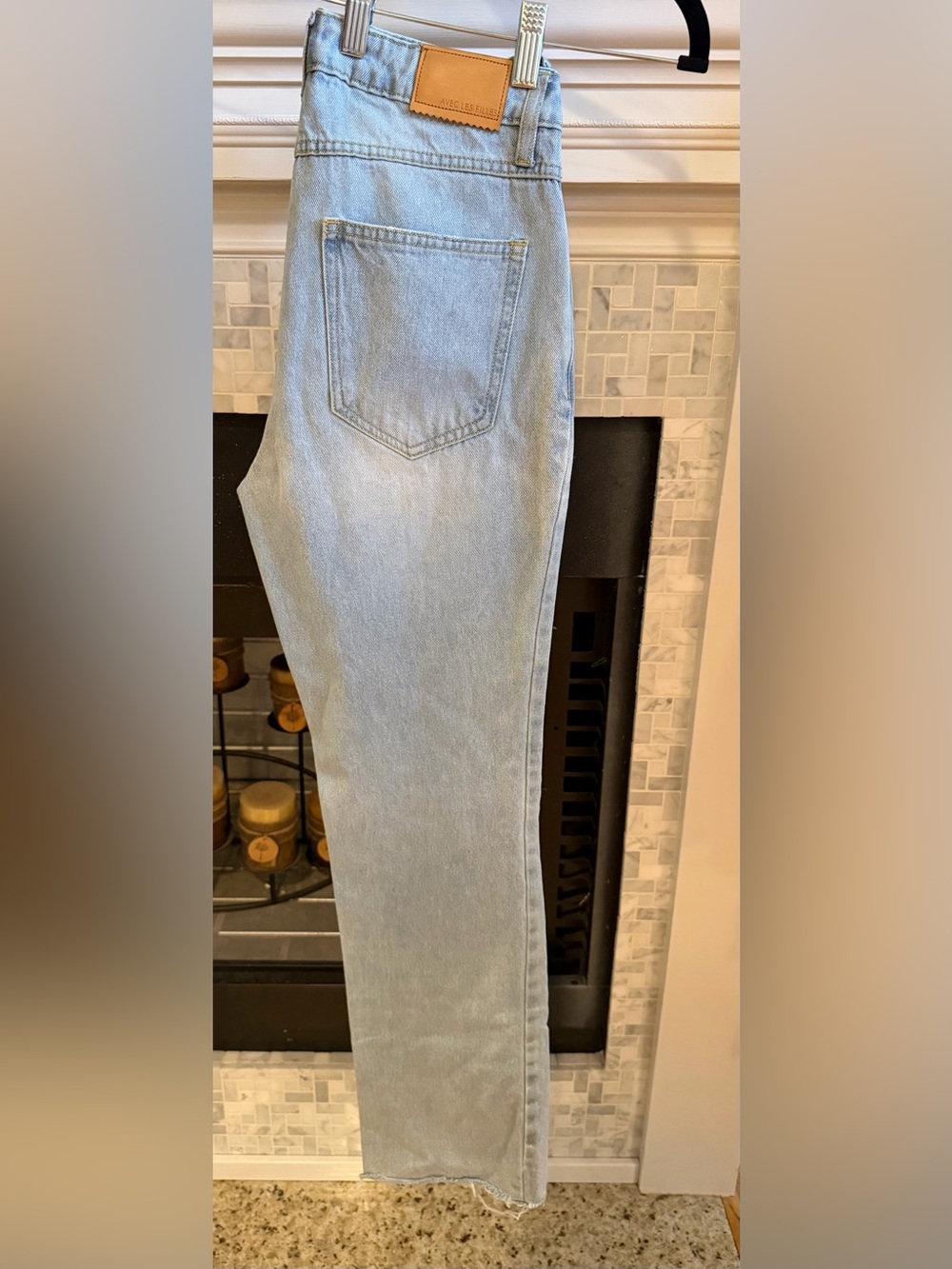 Avec Les Filles Light Blue Distressed Straight Jeans - Picture 6 of 6